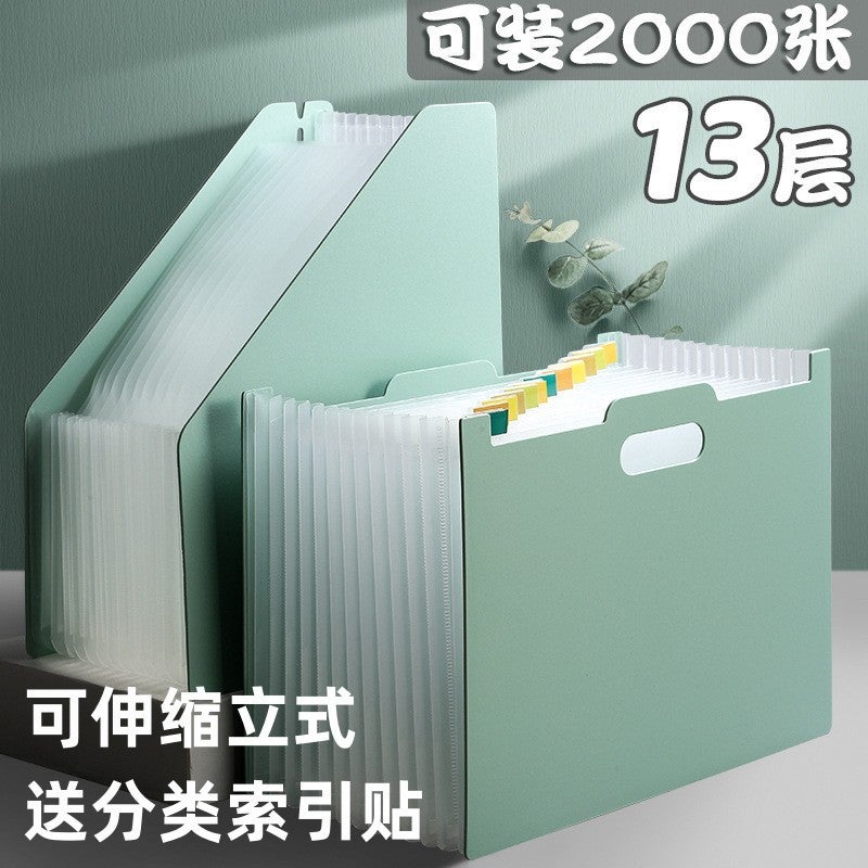 A4 Organ Bag Portable Vertical Test Paper Storage Bag Data Sorting Vertical Folder Student A4 Multi-Layer File Box - Image 2