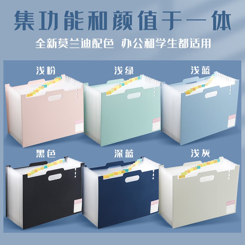 A4 Organ Bag Portable Vertical Test Paper Storage Bag Data Sorting Vertical Folder Student A4 Multi-Layer File Box - Image 4