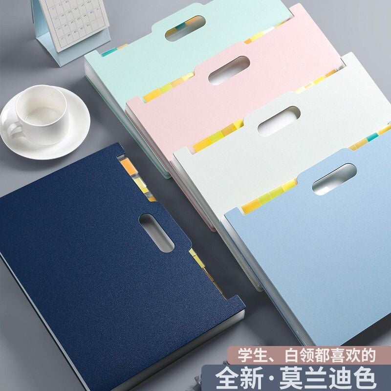 A4 Organ Bag Portable Vertical Test Paper Storage Bag Data Sorting Vertical Folder Student A4 Multi-Layer File Box - Image 3