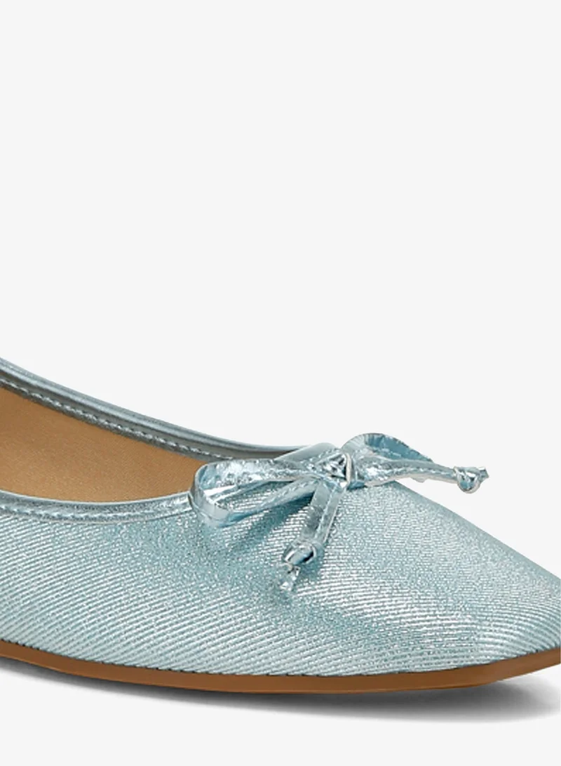 London Rag Baby Blue Metallic Ballet Flats in Baby Blue for Women | Best Price UAE