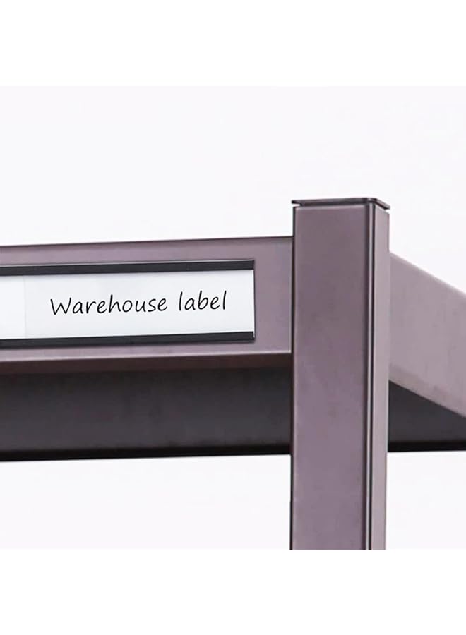 إيروريكس 20 قطعة حاملات ملصقات مغناطيسية حاملات بطاقات اسم مغناطيسية مع واقيات بلاستيكية شفافة وإضافات ورقية حاملات بطاقات بيانات مغناطيسية للرفوف المعدنية ورفوف السبورة البيضاء والملصقات المغناطيسية 100 × 50 مم - Image 3