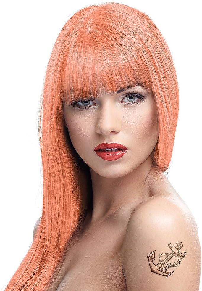 2 Crazy Color Semi Permanent Hair Colour Dye Cream by Renbow 100ml Peachy Coral 70