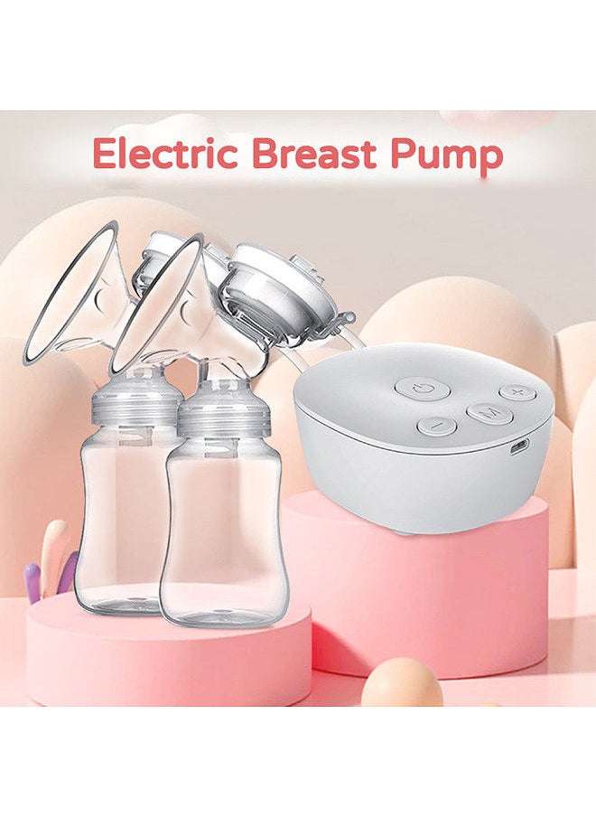 Generic - Double Electric Breast Pump Hands Free Breast Pump for Breastfeeding 2 Modes & 9 Adjustable Levels Low Noise Anti-Backflow USB Powered with 2pcs 150ml Milk Bottles - Image 1