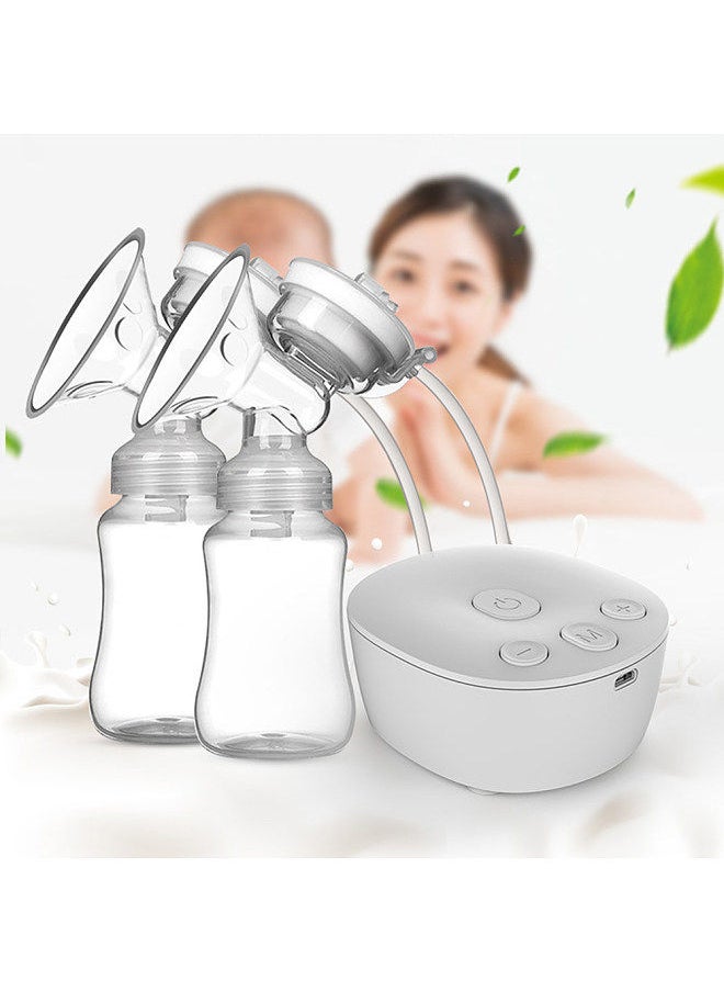 Generic - Double Electric Breast Pump Hands Free Breast Pump for Breastfeeding 2 Modes & 9 Adjustable Levels Low Noise Anti-Backflow USB Powered with 2pcs 150ml Milk Bottles - Image 1