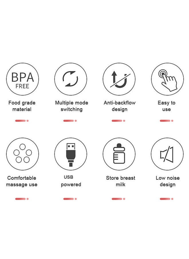 Generic - Double Electric Breast Pump Hands Free Breast Pump for Breastfeeding 2 Modes & 9 Adjustable Levels Low Noise Anti-Backflow USB Powered with 2pcs 150ml Milk Bottles - Image 1