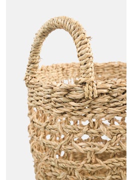 Muy Mucho Round Basket With Handles, Tan  - Image 3