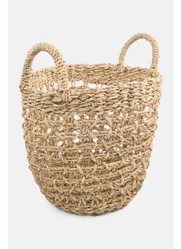 Muy Mucho Round Basket With Handles, Tan  - Image 2