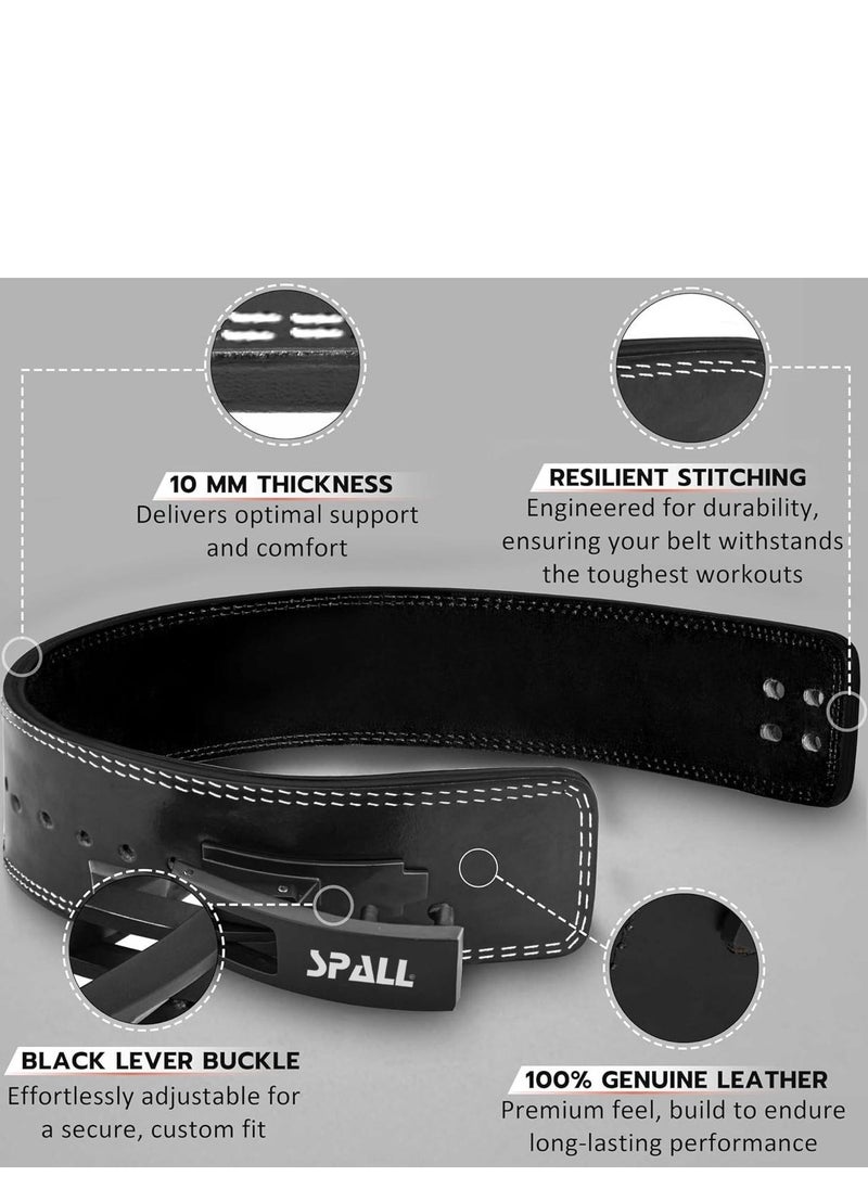 Spall Lever Buckle Weight Lifting Leather Belt Gym back Support For men And Women Training Fitness Exercise For Tough Workouts Power Lifters Supports Lumbar Lower Back  - Image 4
