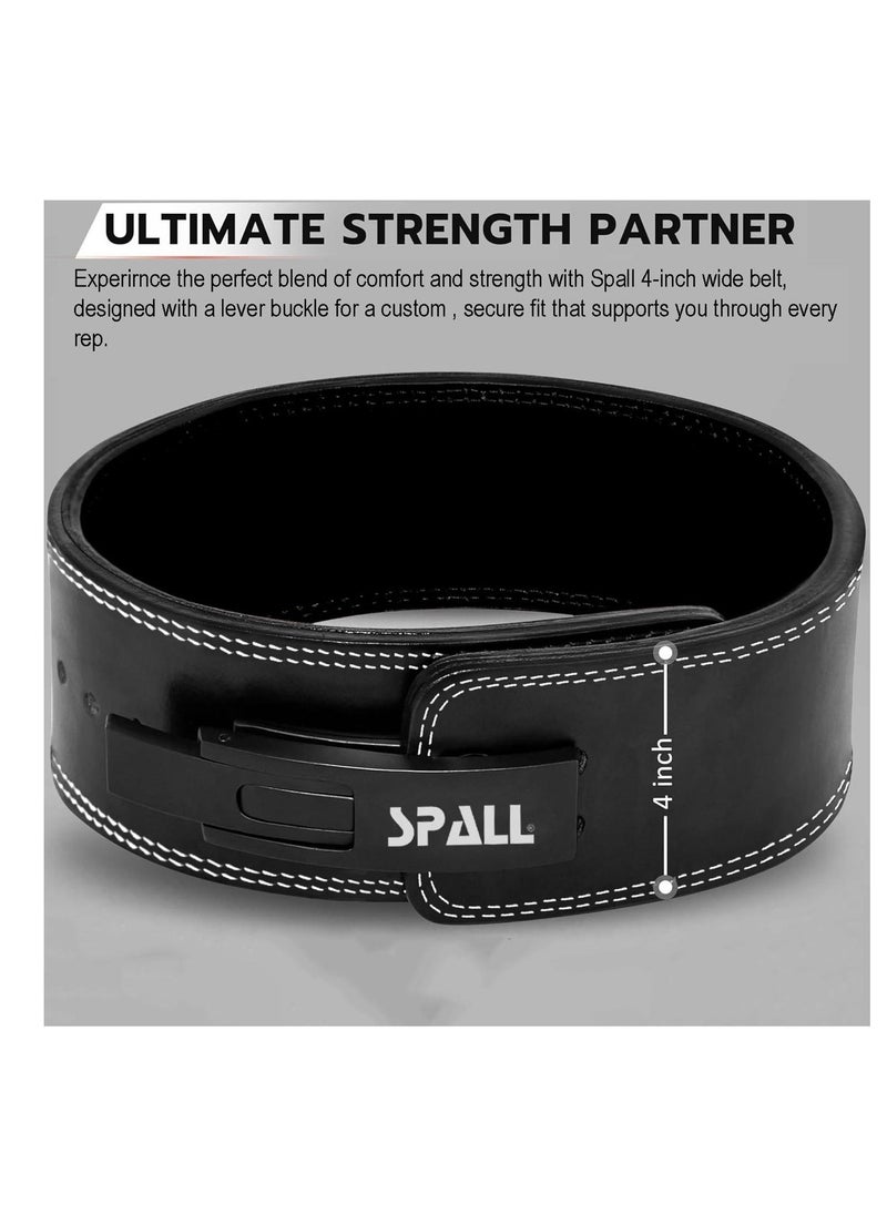 Spall Lever Buckle Weight Lifting Leather Belt Gym back Support For men And Women Training Fitness Exercise For Tough Workouts Power Lifters Supports Lumbar Lower Back  - Image 3