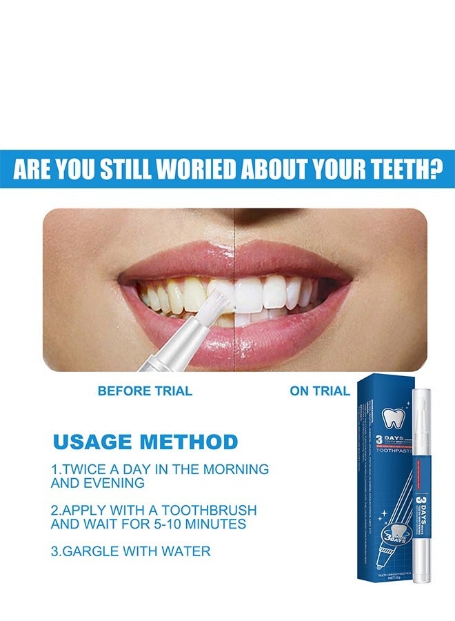 Teeth Whitening Pen,2 Pens,Tooth Whitening Pen for Bright White Teeth, Teeth Whitening Gel for Oral Care, Fast Removes Years of Stains, No Sensitivity, Effective and Painless Teeth Whitener - Image 2