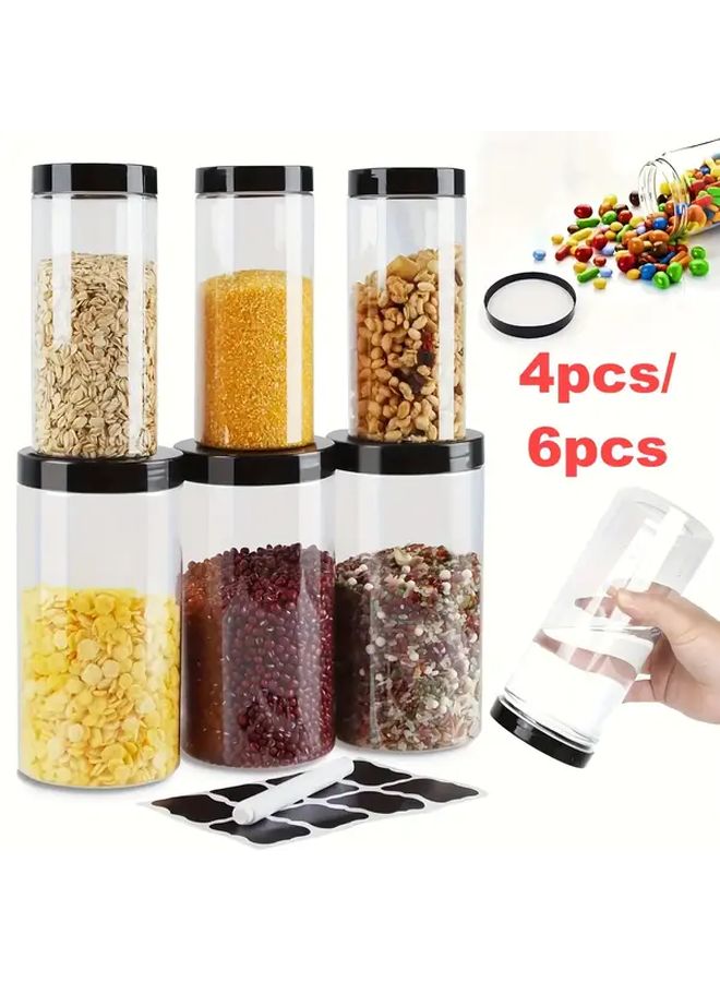 6pcs Reusable Food Grade Leak Proof Jars Clear Storage Containers Set - Image 1
