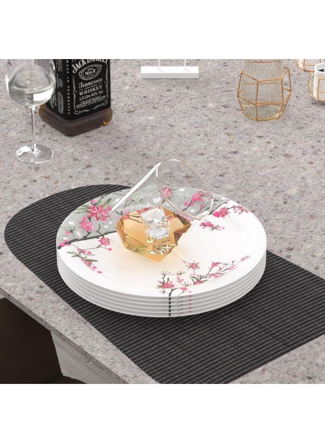 Castleite Piccolo Melamine Quarter Plates Set of 6 - Size 8', Non Breakable, Round Designer Plate for Serving Snacks, Breakfast, Lunch or Dinner at Home, Kitchen, or Café, Stainless Rouge Blush - Image 1