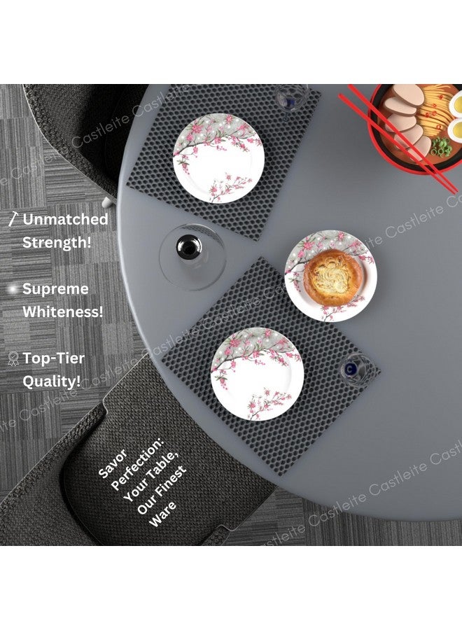 Castleite Piccolo Melamine Quarter Plates Set of 6 - Size 8', Non Breakable, Round Designer Plate for Serving Snacks, Breakfast, Lunch or Dinner at Home, Kitchen, or Café, Stainless Rouge Blush - Image 5
