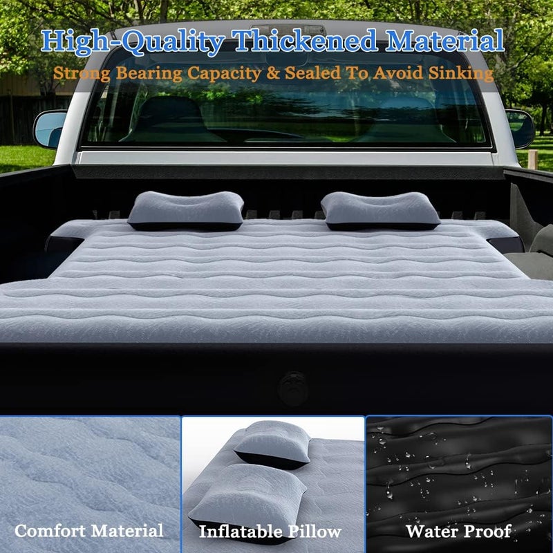 hufaut Thick Air Mattress for 5.5-5.8ft Truck Bed - Grey - Image 3