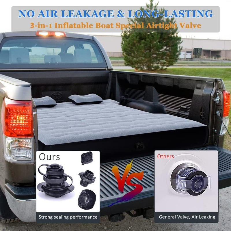 hufaut Thick Air Mattress for 5.5-5.8ft Truck Bed - Grey - Image 2