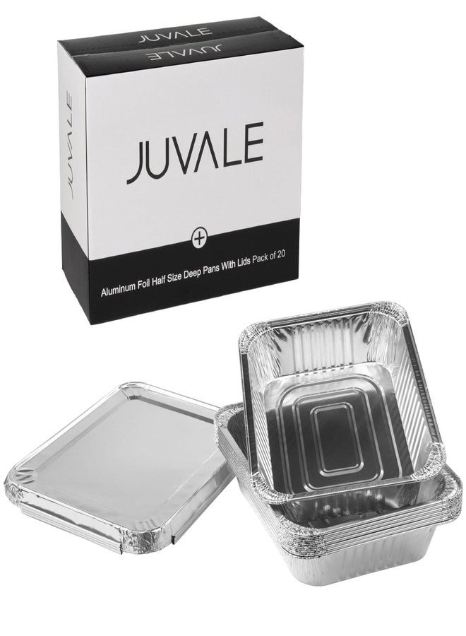 Juvale Aluminum Pans with Lids - 9x13 in, Silver, 20-Pack - Disposable Aluminum Pans, Foil Trays & Catering Trays for Baking & Roasting - Image 1