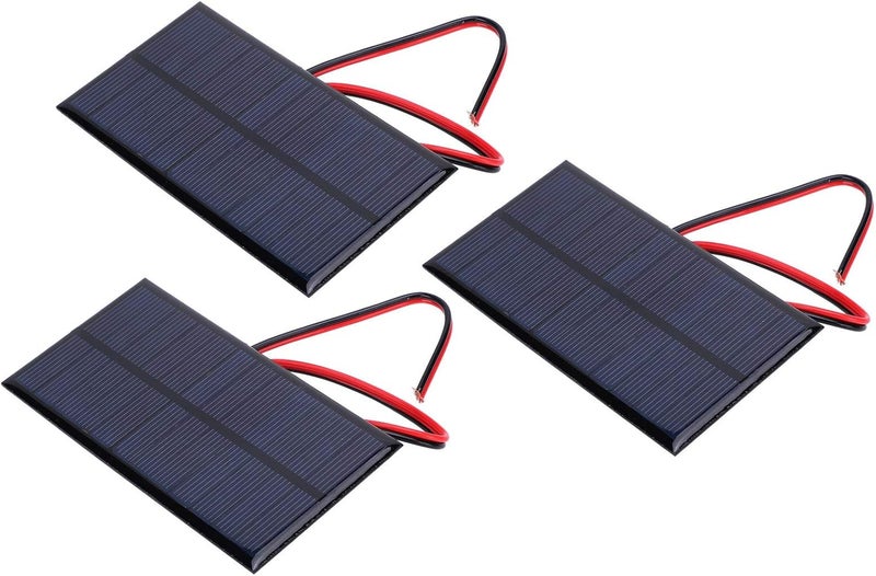 YDuupxe 3Pcs Outdoor Camping Solar Panels Mini Polycrystalline Silicon Solar Cell Modules 1W 6V DC Portable Power Supply for Outdoor Activities Phone Charging Emergency Power Backup - Image 1