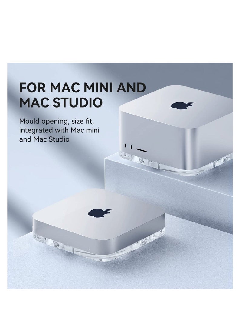 Captaintech Desktop Stand for Mac Mini and Mac Studio, Two-Sided PMMA Transparent Anti Slip Holder, Dissipation and Dust Proof Base Is Suitable for Mac Mini M1 M2 Host Accessories - Image 4