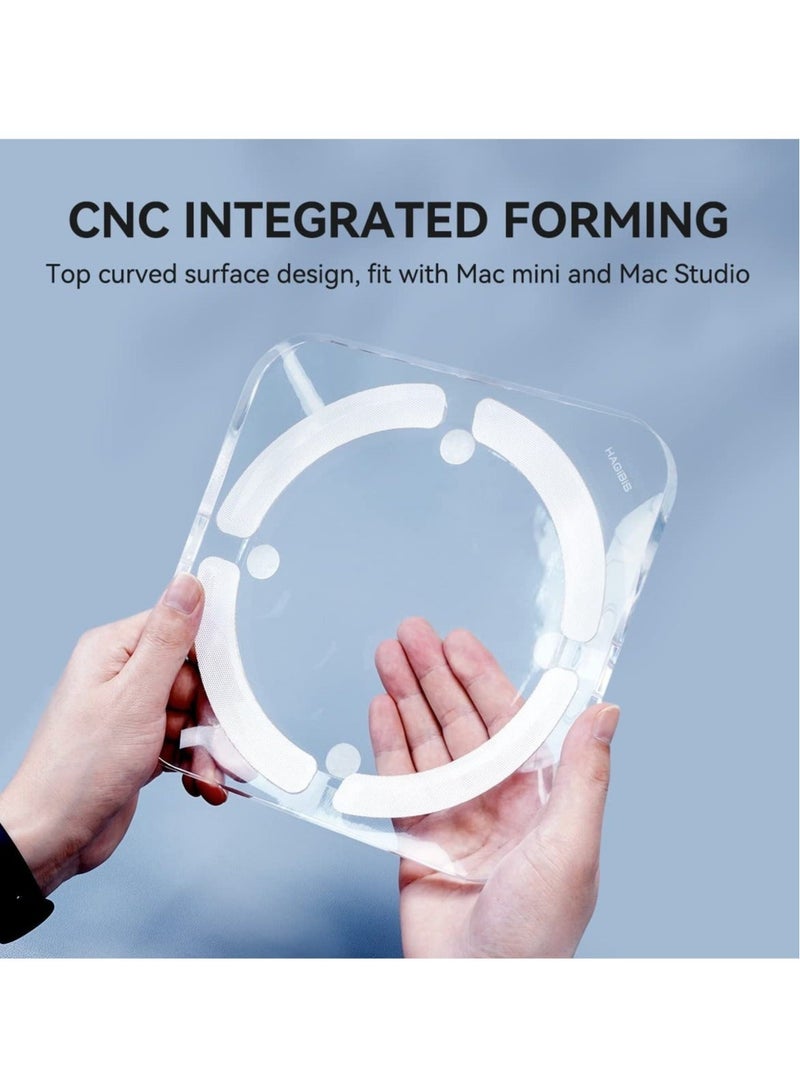 Captaintech Desktop Stand for Mac Mini and Mac Studio, Two-Sided PMMA Transparent Anti Slip Holder, Dissipation and Dust Proof Base Is Suitable for Mac Mini M1 M2 Host Accessories - Image 5