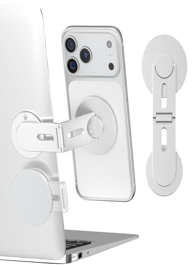 كلاود فالي حامل مغناطيسي للهواتف وأجهزة الكمبيوتر المحمولة من كلاود فالي، حامل قابل للطي ومخفي محمول لأجهزة آيفون 17/16/15/14/13 وجميع الهواتف، مشبك جانبي للشاشة، متوافق مع أجهزة الكمبيوتر المحمولة والمكتبية وسيارات تسلا موديل 3/Y، فضي - Image 1