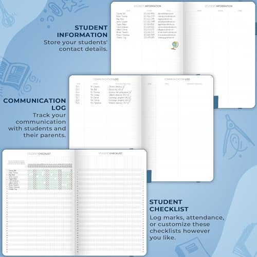 Clever Fox Teacher Planner – School Year Planner with Calendars & Lesson Plans – Book for Classroom & Homeschool Organization, A4 (Mystic Blue) - Image 4