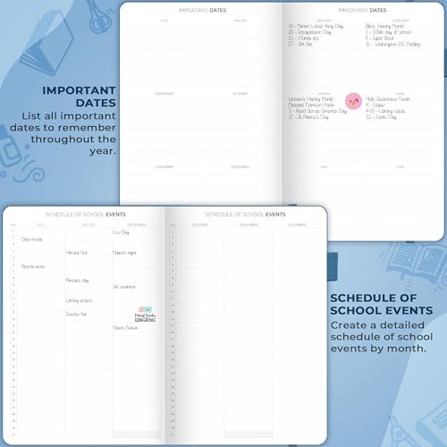 Clever Fox Teacher Planner – School Year Planner with Calendars & Lesson Plans – Book for Classroom & Homeschool Organization, A4 (Mystic Blue) - Image 3