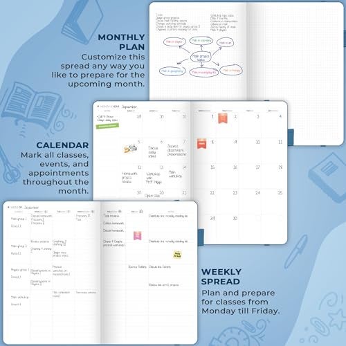 Clever Fox Teacher Planner – School Year Planner with Calendars & Lesson Plans – Book for Classroom & Homeschool Organization, A4 (Mystic Blue) - Image 5