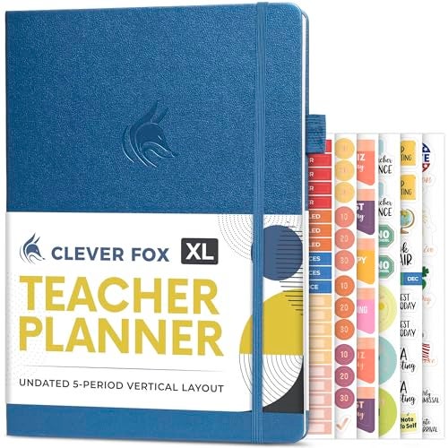 Clever Fox Teacher Planner – School Year Planner with Calendars & Lesson Plans – Book for Classroom & Homeschool Organization, A4 (Mystic Blue) - Image 1