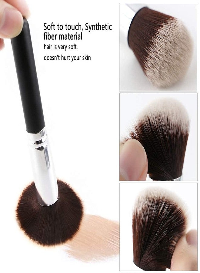 Calitate24 مجموعة فرش مكياج مكونة من 10 قطع، فرشاة كريم أساس، مجموعة فرش تجميل فاخرة لدمج كريم الأساس والبودرة والكونسيلر وظلال العيون وأحمر الخدود مع حقيبة تنظيم، فرش مكياج من الألياف الصناعية (قد يختلف اللون) - Image 2