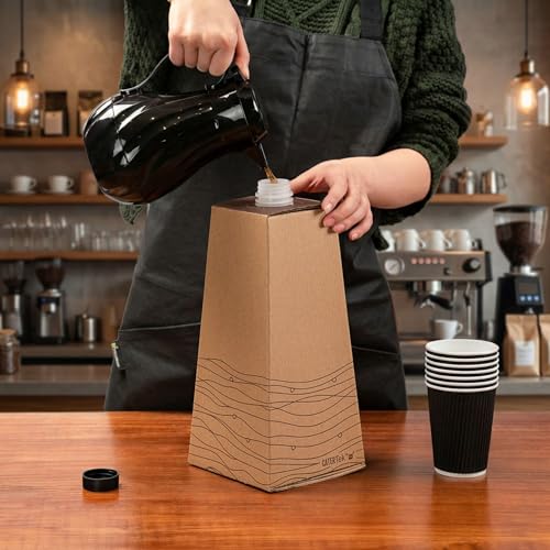 Restaurantware Cater Tek 160 Ounce Coffee To Go Containers 10 Disposable Beverage Servers - With Handle Insulated Black Paper Coffee Box Containers Portable Serves Up To 20 Cups - Image 5