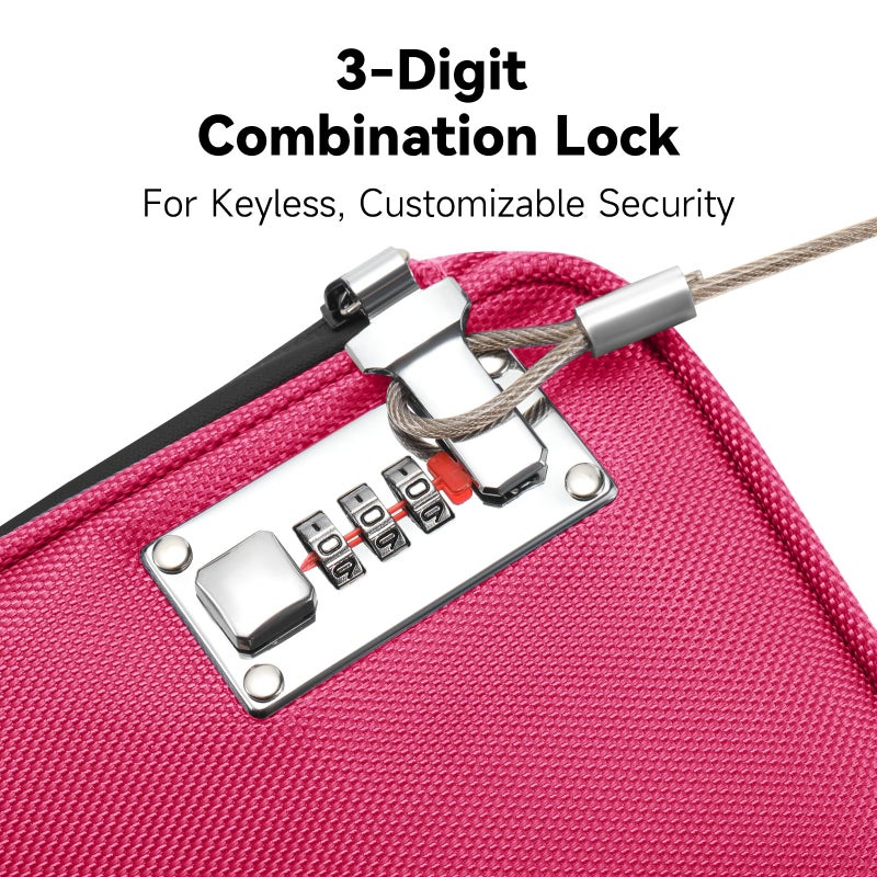 KOSMCCO Anti-Theft Locking Beach Bag, 9x7.5-inch Portable Beach Safe for Securing Your Valuables and Phone â€“ Rose Red - Image 4