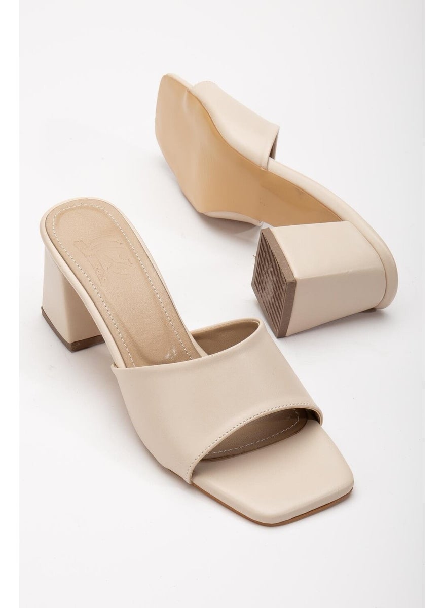 Dilimler Ayakkabı - Slices Shoes Straw and Flat Tekband Ten Women's Heeled Slippers - Image 1