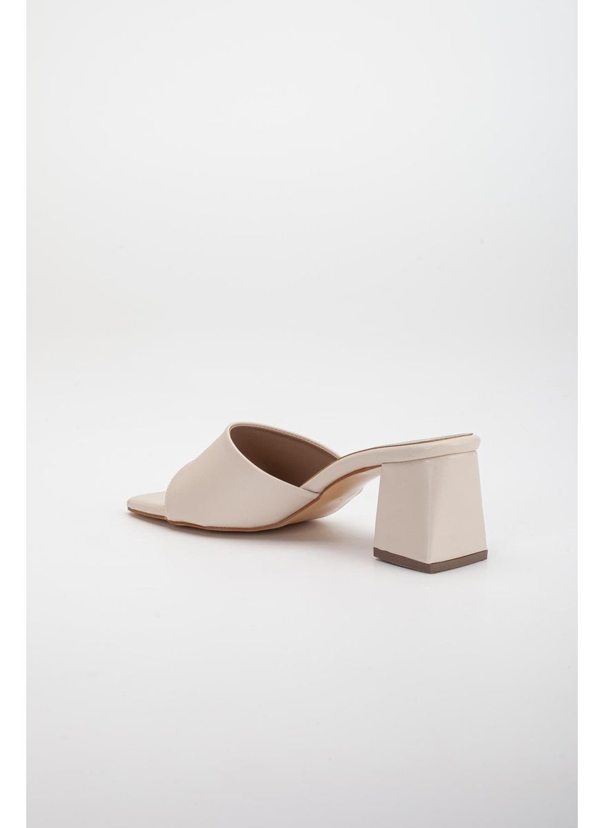 Dilimler Ayakkabı - Slices Shoes Straw and Flat Tekband Ten Women's Heeled Slippers - Image 1
