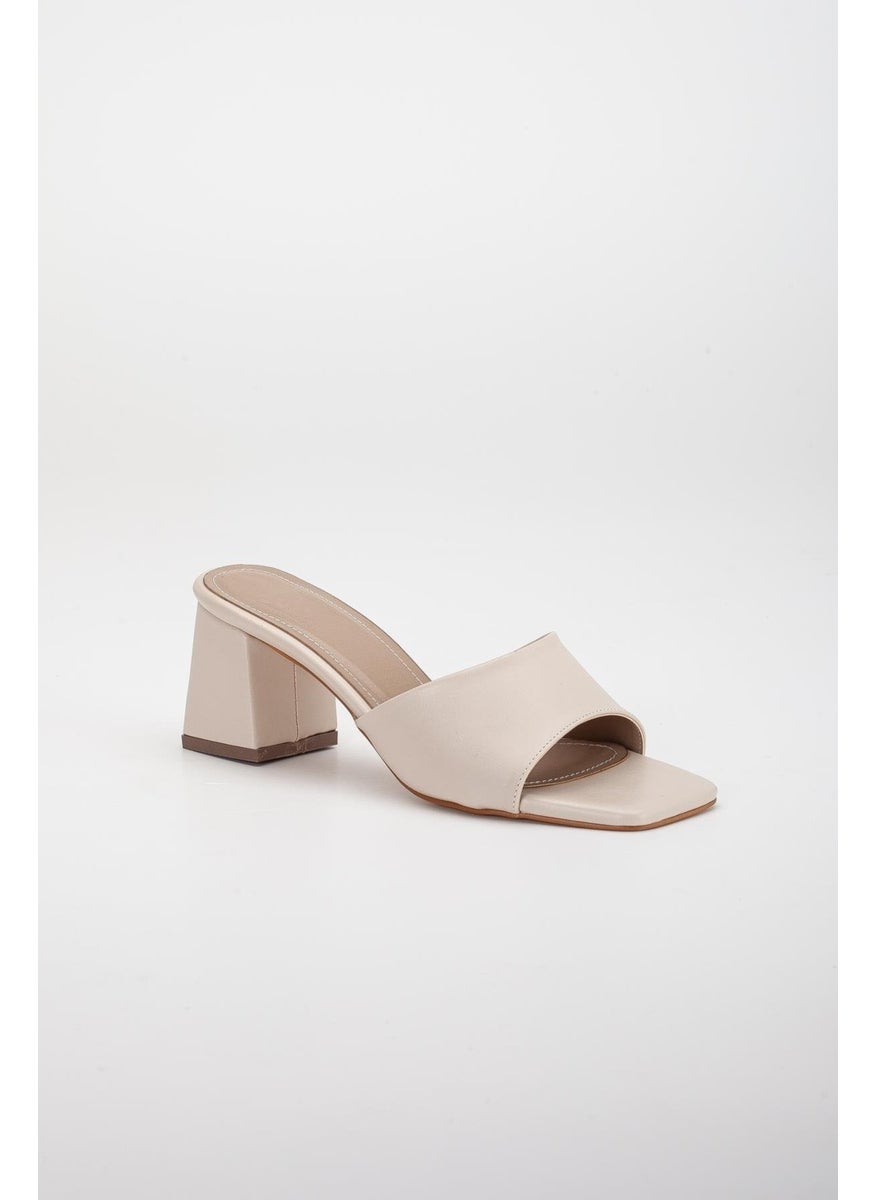 Dilimler Ayakkabı - Slices Shoes Straw and Flat Tekband Ten Women's Heeled Slippers - Image 1
