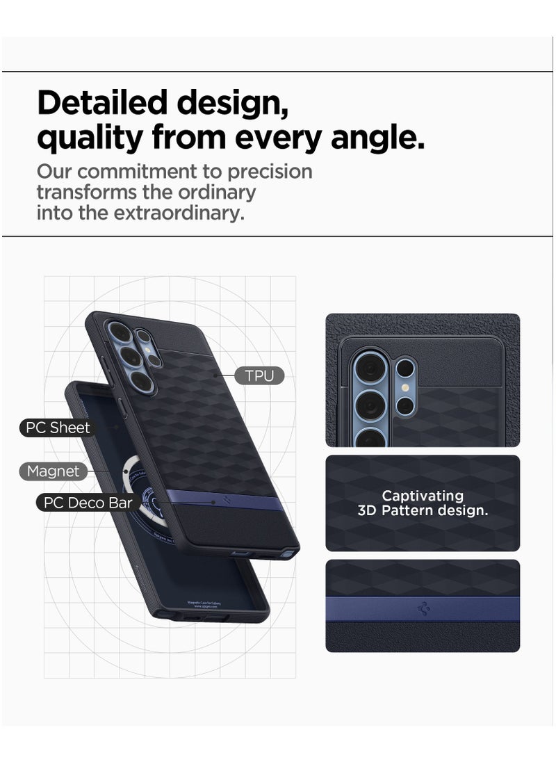 Spigen - Parallax MagFit for Samsung Galaxy S25 ULTRA MagSafe Case Cover Mil Grade - Navy Violet - Image 1