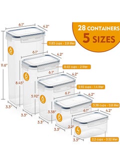 Arabest Sealed food storage containers 28 packing - food jars with durable lids, set food pantry organization storage - grain, flour sugar containers  - Image 2