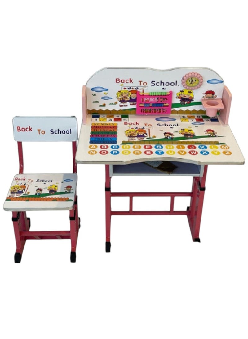Toy Box Kids Folding Table and 1 Chair Set Portable Study Desk Cartoon Themed Play Educational Furniture Easy Fold for Storage Ideal for Snacks Art Homework and Learning Nursery Growing with Your Baby Child