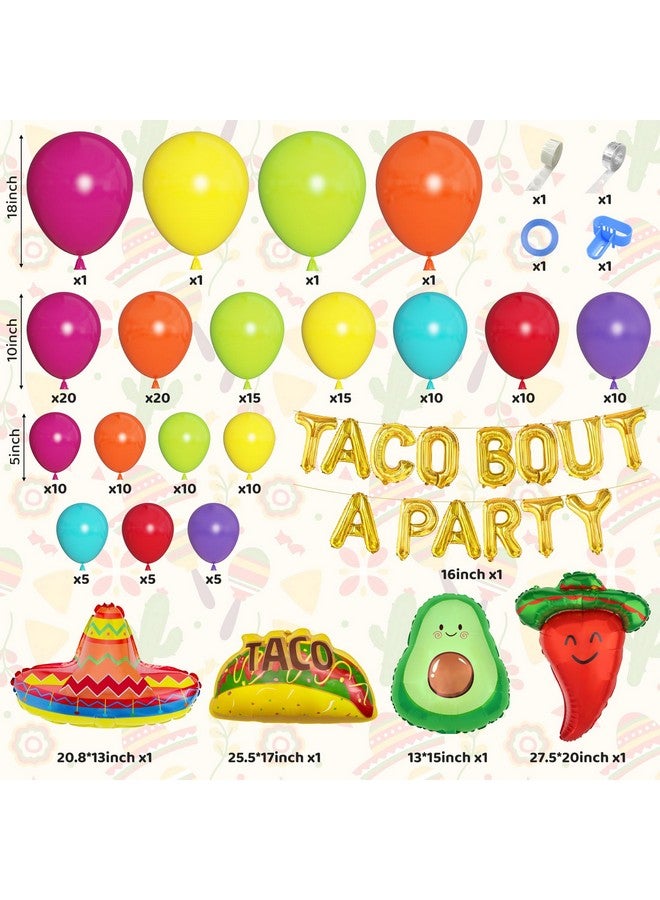 Amandir Amandir 169Pcs Mexican Fiesta Party Decorations, Fiesta Balloon Garland Arch Kit Cactus Chili Avocado Mexican Themed Balloons for Cinco De Mayo Carnival Birthday Party Taco Bout Decoration - Image 2