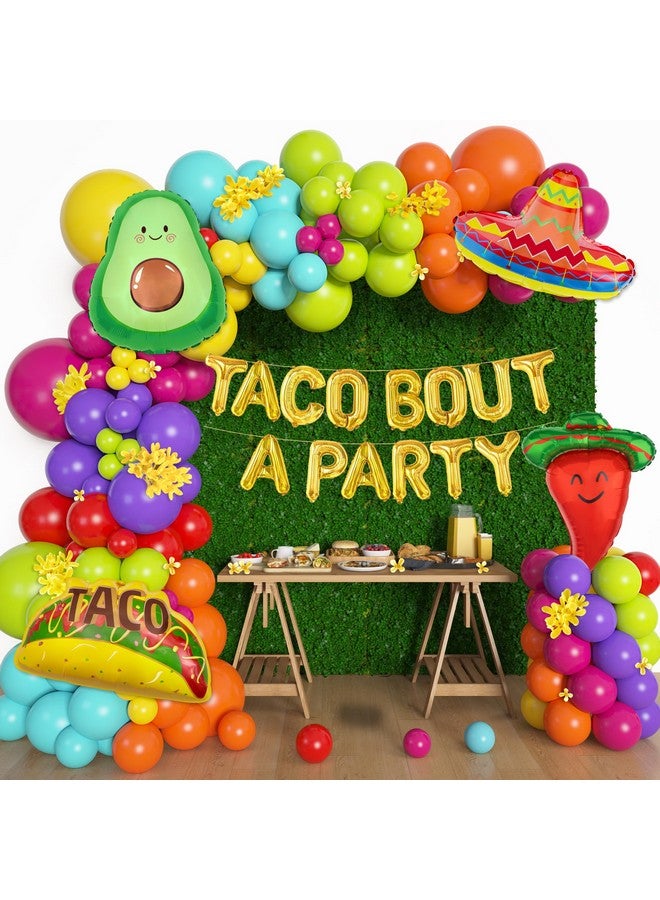 Amandir Amandir 169Pcs Mexican Fiesta Party Decorations, Fiesta Balloon Garland Arch Kit Cactus Chili Avocado Mexican Themed Balloons for Cinco De Mayo Carnival Birthday Party Taco Bout Decoration - Image 1