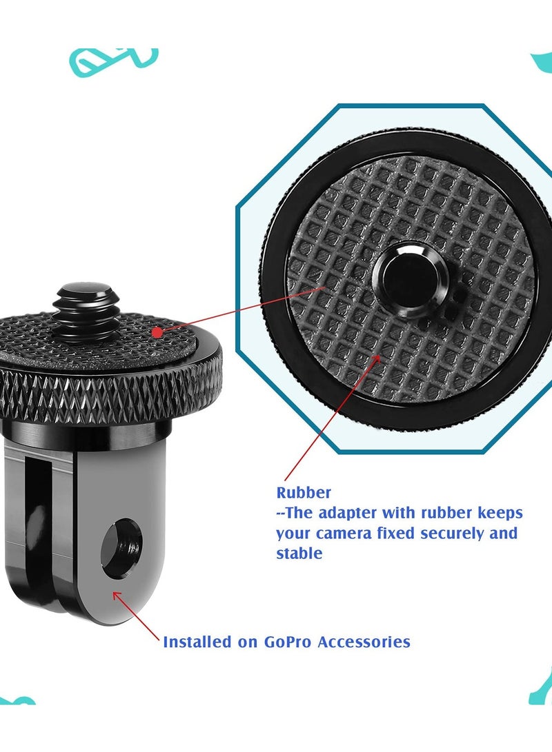 SOLARAE محولات حامل ثلاثي الأبعاد من الألمنيوم 1/4-20 - عبوة 4 قطع لكاميرات GoPro والإكسسوارات القياسية - محول حامل الكاميرا لتحسين الاستقرار والمرونة. - Image 4