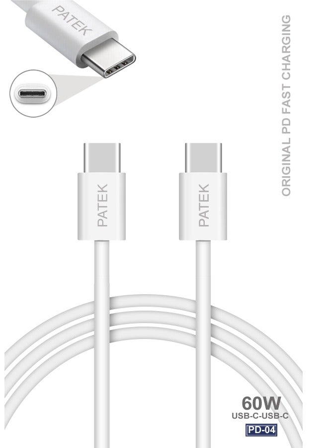 بديك كابل باتيك يو اس بي سي إلى يو اس بي سي للحصول على شهادة آمنة 60 وات يو اس بي إلى يو اس بي كابل نوع سي شحن سريع كابل شاحن الحبل - Image 2