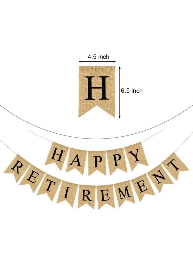 Funcart Funcart Jute Design Happy Retirement Banner Retirement Party Bunting Garland Decoration Supply  - Image 2
