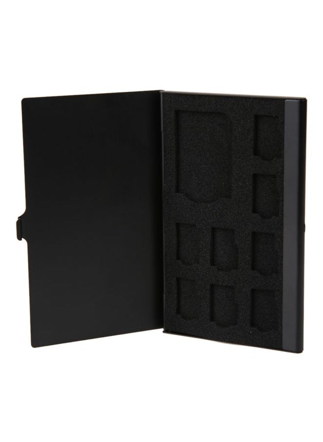 BURAQ 1SD+ 8TF  Aluminum Micro SD Cards Holder Pin Storage Box 9 solts for SD/ SIM/TF Memory Card(Black)  - Image 1