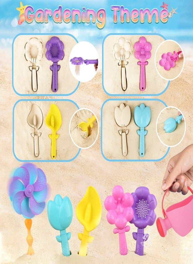 Dreamon Collapsible Beach Toys Set for Kids 3-10, Collapsible Sand Bucket Shovels Set with Mesh Bag and Beach Molds, Ice Cream Sand Toys for Beach, Sandbox Travel Toys for Kids Toddlers Girls - Image 4