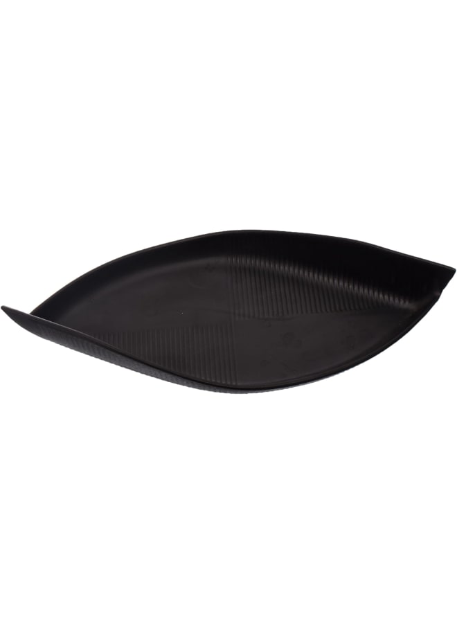 Moments Melamine Oval Plate, 36 Cm Size, Black - Image 1
