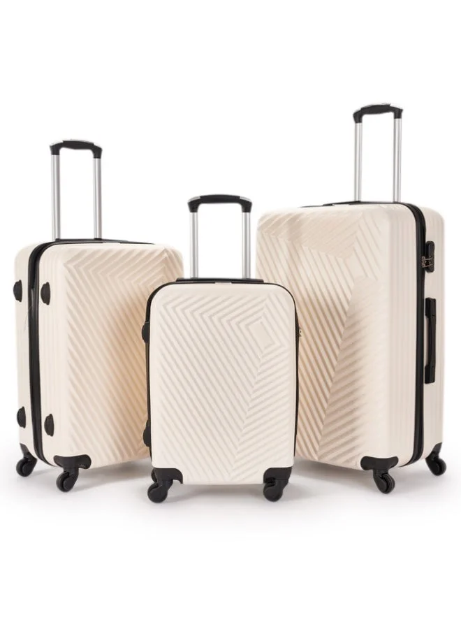 ليمرا طقم شنط سفر مكون من 3 حقائب أمتعة لون بيج مقاس 28"/24"/20" بوصة
