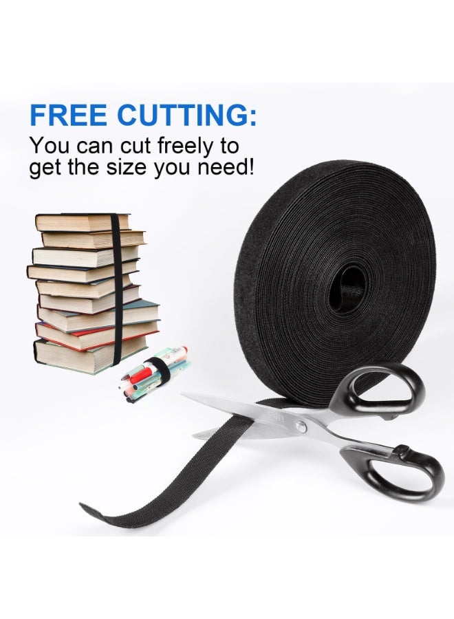 Reusable Cable Ties (2 Rolls) – 5m x 1.2cm Each – Heavy Duty Double-Sided Hook and Loop for Cord Management – Black - Image 5