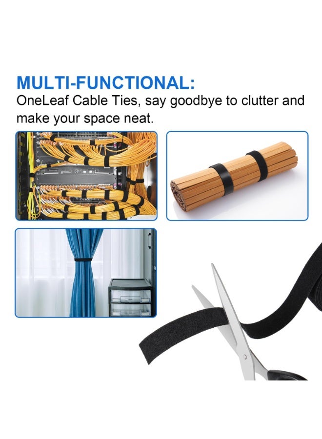 Reusable Cable Ties (2 Rolls) – 5m x 1.2cm Each – Heavy Duty Double-Sided Hook and Loop for Cord Management – Black - Image 4