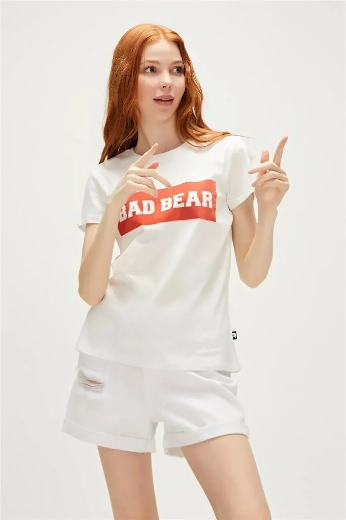 باد بير Badbear Alıana Women's T-Shirt Candy White