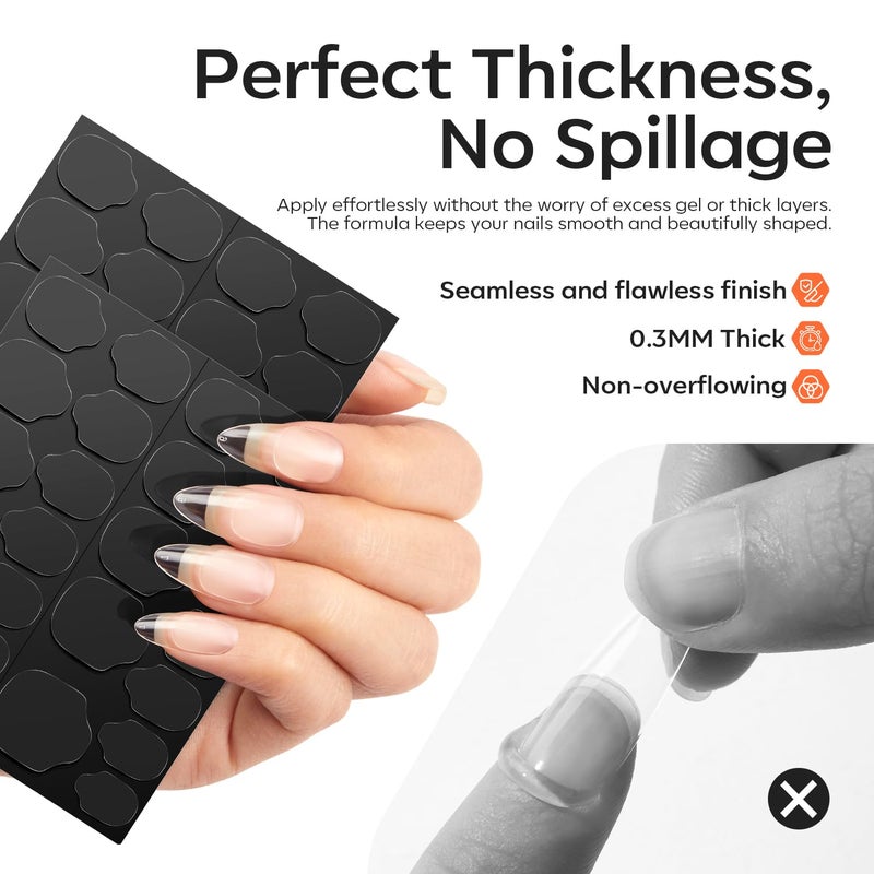 modelones Nail Adhesive Tabs 240pcs - UV Jelly Nail Glue Stickers for Press on Waterproof Breathable Double Sided Sticky Tabs Need Curing 10 Sheet 12 Sizes - Image 3